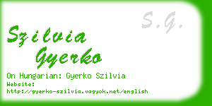 szilvia gyerko business card